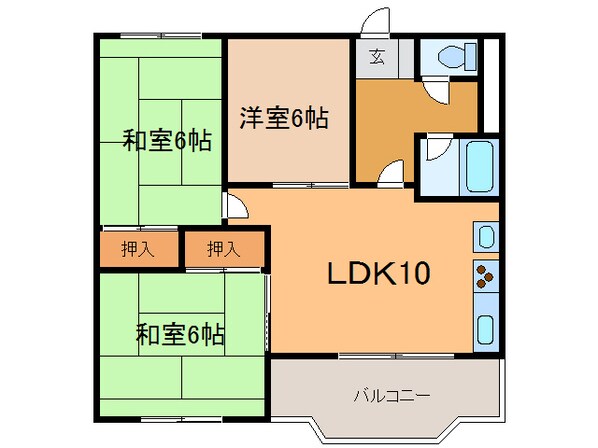 ｻﾝﾌﾞﾗｲﾄﾊｲﾂ　NO.Ⅰの物件間取画像